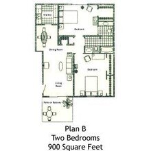 2 Bed 1.5 Bath (B) 090 floor plan
